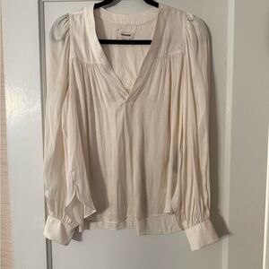 Zadig & Voltaire Ivory V-Neck Blouse